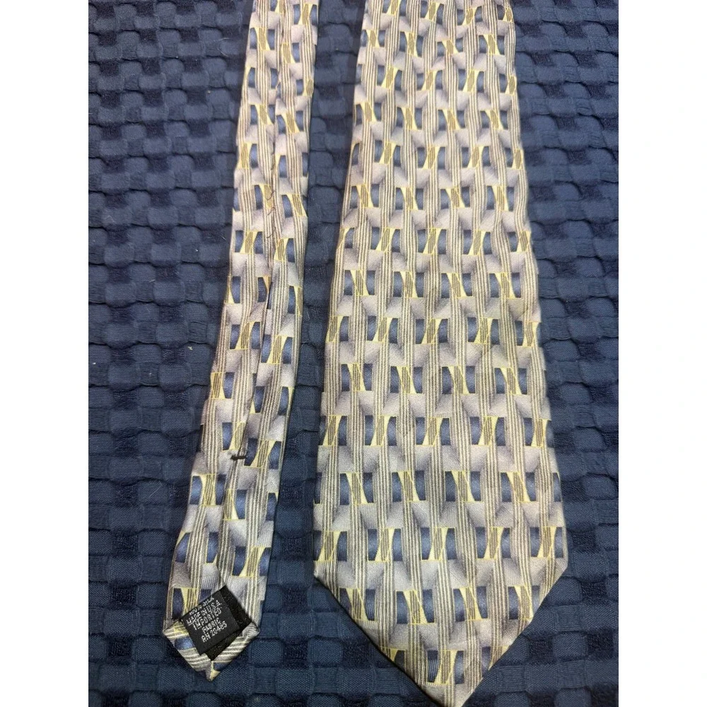Stafford Executive Men's Necktie Tie 100% Silk Gray Blue Made in USA